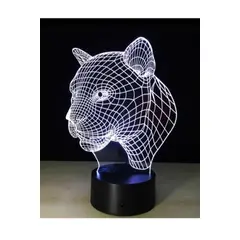 GENERICO - Lampara ilusión 3D Puma De 7 Colores