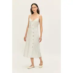 ASH - Vestido Largo Crudo Mujer