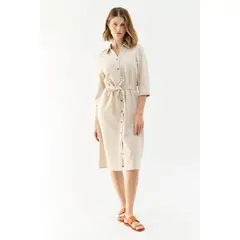 MA GRIFFE - Vestido Largo Beige Mujer Magriffe