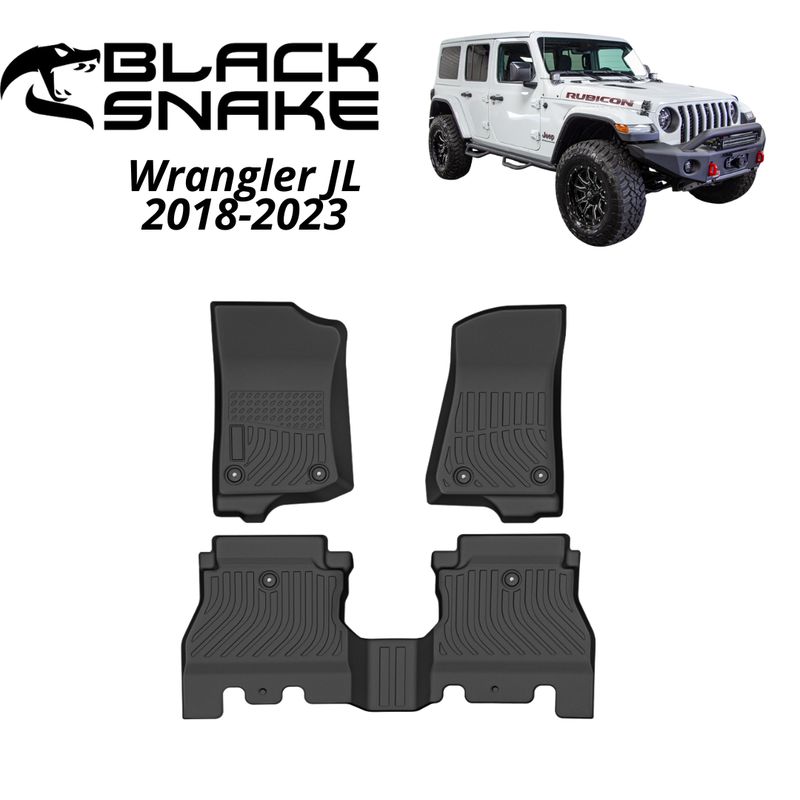 BLACK SNAKE OFF ROAD EQUIPMENT - Set Cubre Piso Calce Perfecto Jeep Wranger JL 2018-2023