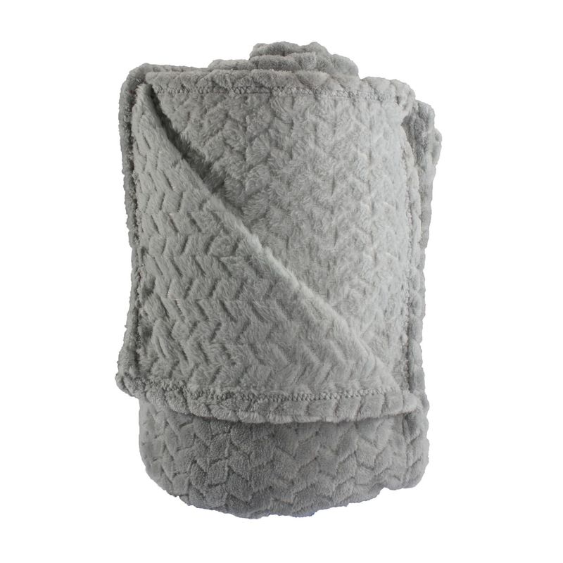 ANDES - FRAZADA ANDES JACQUARD FLANNEL GRIS 15 PLAZA