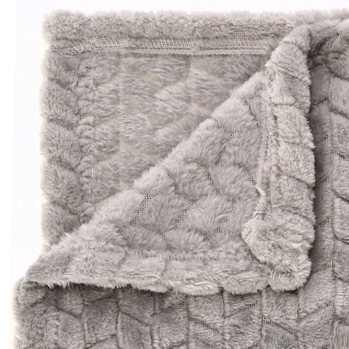 ANDES - FRAZADA ANDES JACQUARD FLANNEL GRIS 15 PLAZA