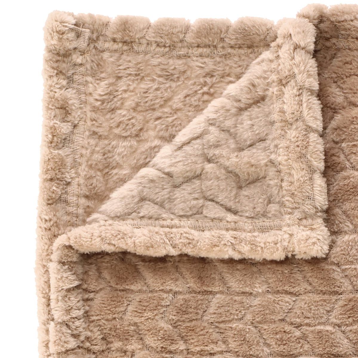 ANDES - FRAZADA ANDES JACQUARD FLANNEL BEIGE 15 PLAZA