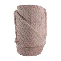 FRAZADA JACQUARD FLANNEL ROSA 15 PLAZA