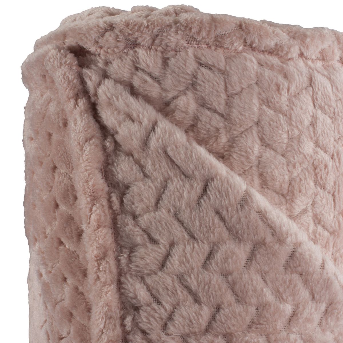 ANDES - FRAZADA ANDES JACQUARD FLANNEL ROSA 15 PLAZA