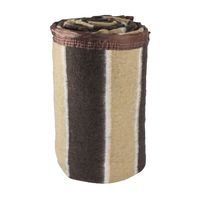 FRAZADA LISTADA 15 PLAZA CAFÉ BEIGE