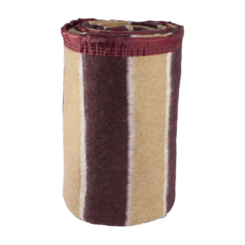 ANDES - FRAZADA ANDES LISTADA 15 PLAZA BURDEO BEIGE