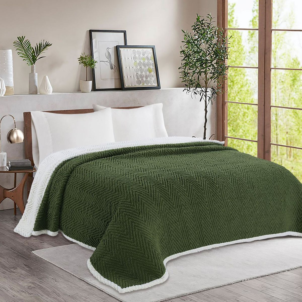 ANDES - FRAZADA ANDES CHIPORRO ESPIGA VERDE 15 PLAZA