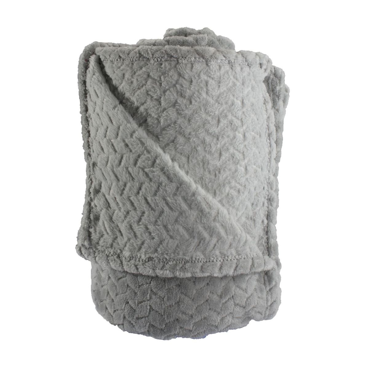 ANDES - FRAZADA ANDES JACQUARD FLANNEL GRIS 2 PLAZA