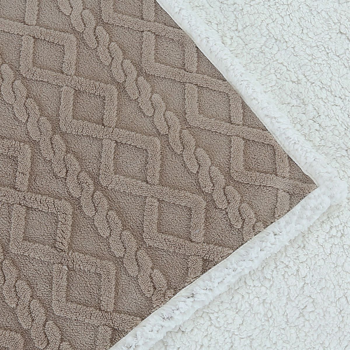 ANDES - FRAZADA ANDES JACQUARD SHERPA BEIGE 2 PLAZA