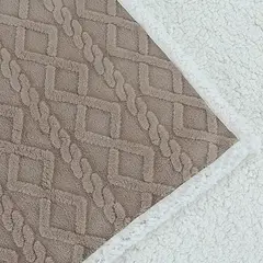ANDES - FRAZADA JACQUARD SHERPA BEIGE 2 PLAZA