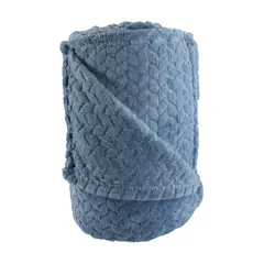 ANDES - FRAZADA JACQUARD FLANNEL AZUL 15 PLAZA