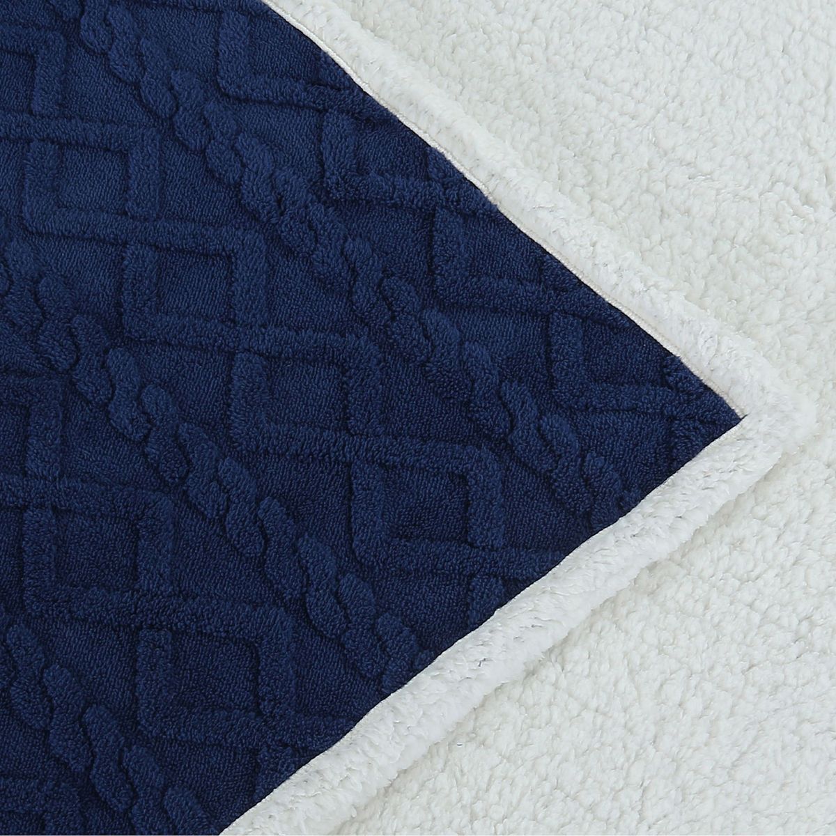 ANDES - FRAZADA ANDES JACQUARD SHERPA AZUL 2 PLAZA