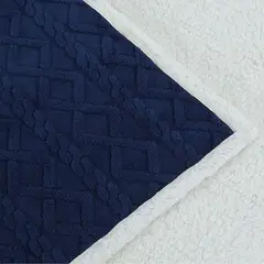 ANDES - FRAZADA JACQUARD SHERPA AZUL 2 PLAZA