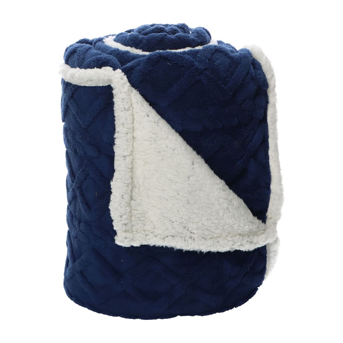 ANDES - FRAZADA ANDES JACQUARD SHERPA AZUL 2 PLAZA