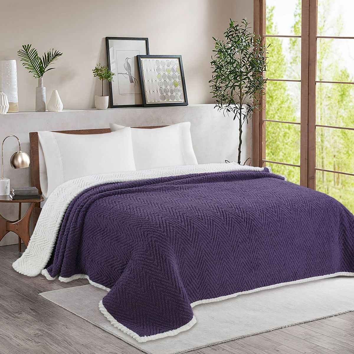 ANDES - FRAZADA ANDES CHIPORRO ESPIGA MORADO 15 PLAZA