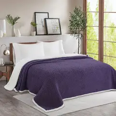 ANDES - FRAZADA CHIPORRO ESPIGA MORADO 15 PLAZA