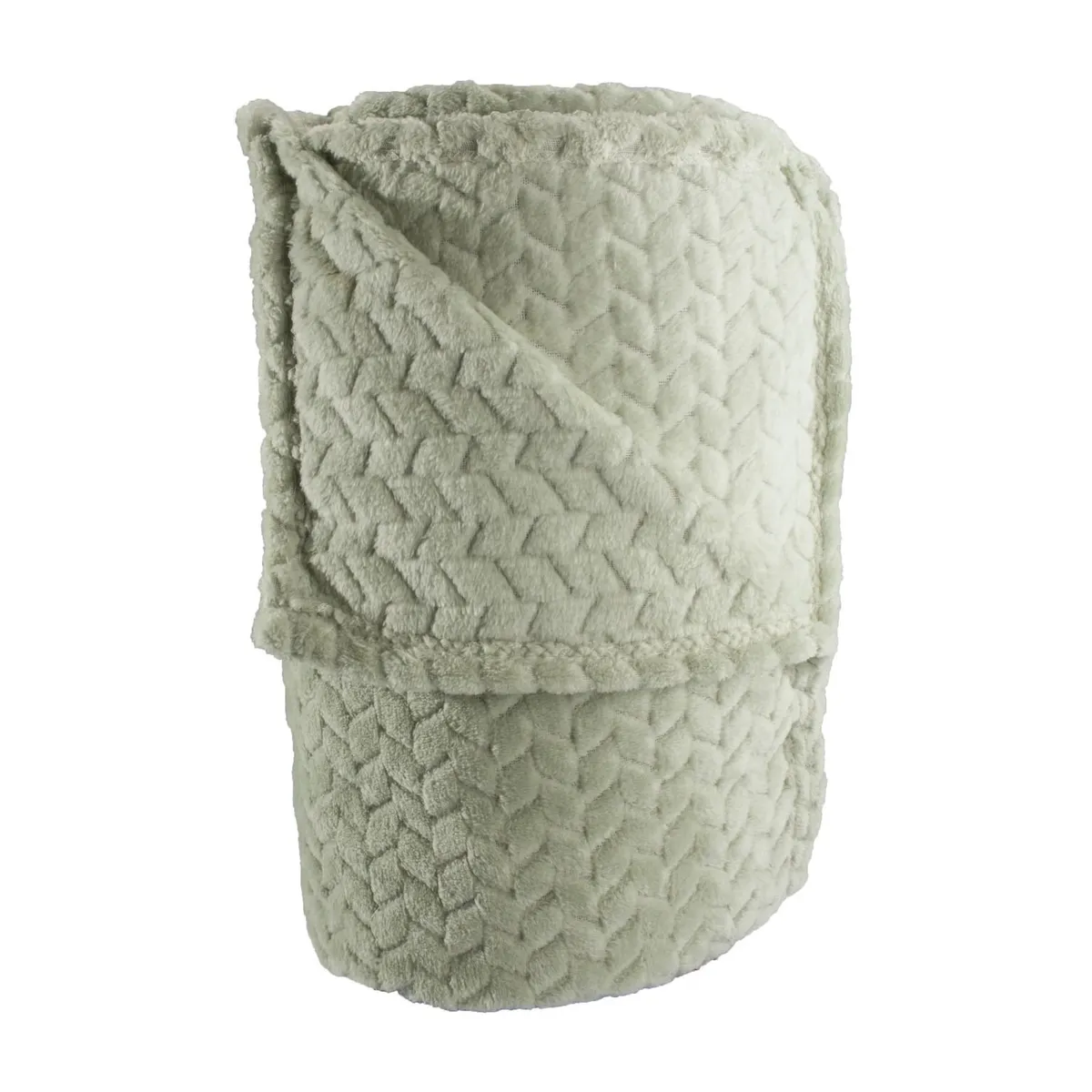 ANDES - FRAZADA ANDES JACQUARD FLANNEL VERDE 2 PLAZA