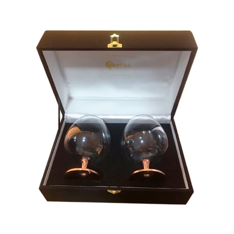 PERFECT CLASS - Set 2 Copas de Coñac Con Pie de Cobre