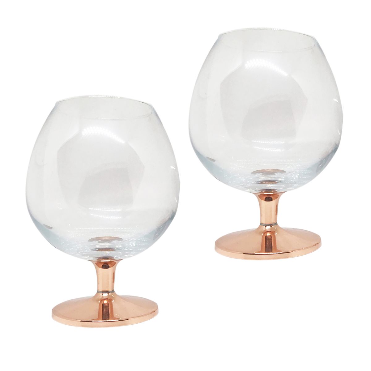 PERFECT CLASS - Set 2 Copas de Coñac Con Pie de Cobre