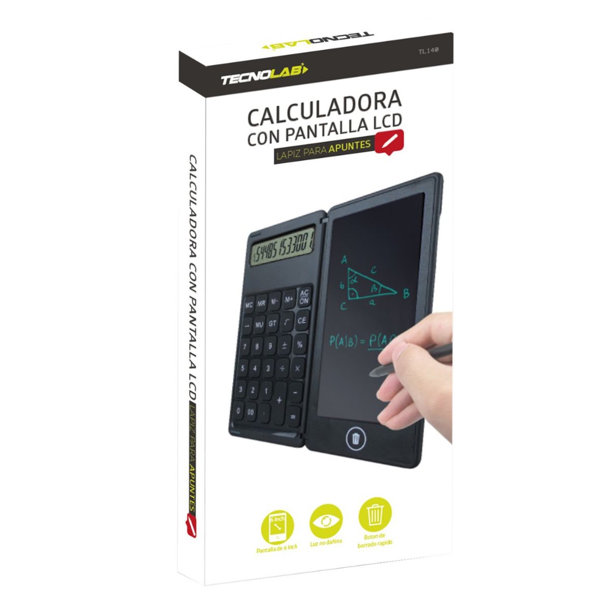 PACIFIC COLOR - Calculadora LCD con Pantalla de Escritura TL140 Pacific