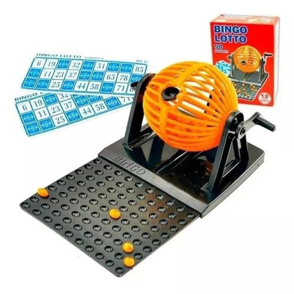 GENERICO - Bingo completo incluye tómbola fichas y pelotas premium