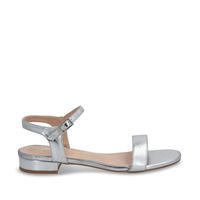 Sandalia Mujer Plateada Plana 55201