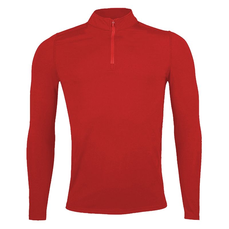 ANDESLAND OUTDOOR APPAREL - Polera Micropolar I Capa con Cierre Chilla Rojo Hombre