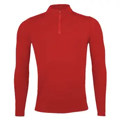 ANDESLAND OUTDOOR APPAREL - Polera Micropolar I Capa con Cierre Chilla Rojo Hombre