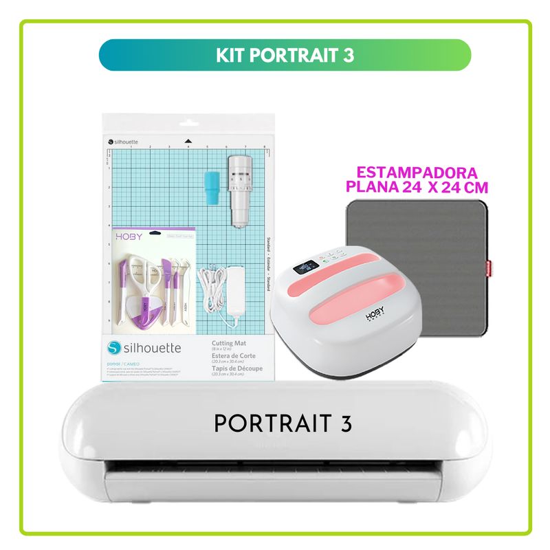 SILHOUETTE - Portrait 3 Silhouette + estampadora 24x24 hoby press S113