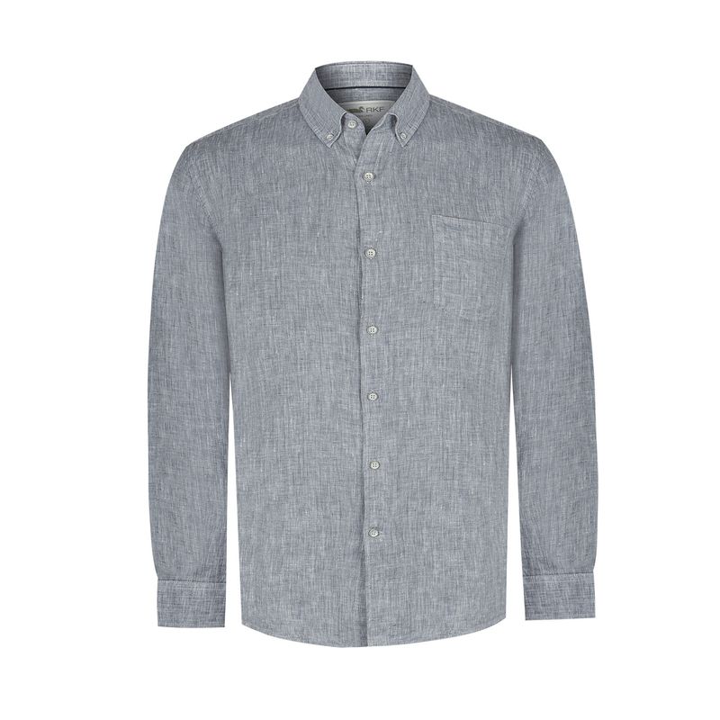 ROCKFORD - Camisa Lino Orgánico Gris Fantasy Hombre ROCKFORD