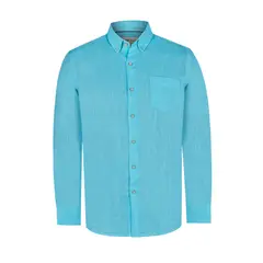 ROCKFORD - Camisa Lino Orgánico Fantasy Hombre Azul