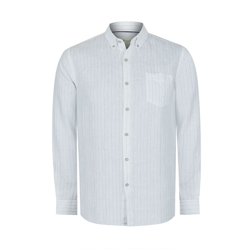 ROCKFORD - Camisa Lino Orgánico Azul Fantasy Hombre ROCKFORD