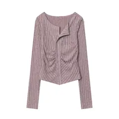 BLWOENS - Polera de manga larga de primavera y otoño para mujeres - Rosa