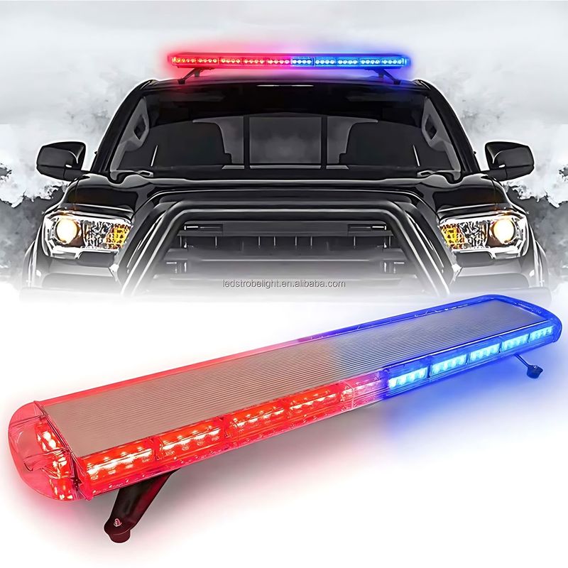 NOVYSTOR - Baliza Led Barra Auto Rojo Azul Emergencia 120cm 88 Led 12v