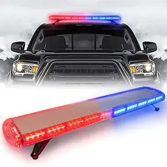 NOVYSTOR - Baliza Led Barra Auto Rojo Azul Emergencia 120cm 88 Led 12v