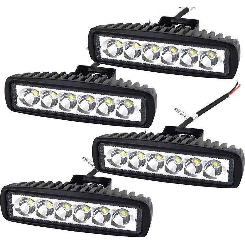 NOVYSTOR - Pack X4 Focos led Auto 18w Neblineros 4x4 Barra Led