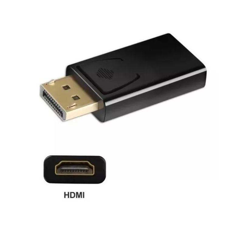 VHEX - Adaptador Displayport  A Hdmi Macho A Hembra 4k Full Hd Negro
