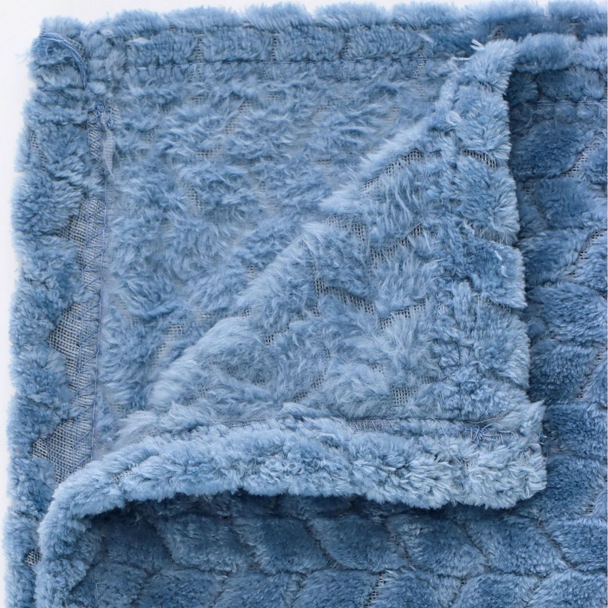 ANDES - FRAZADA ANDES JACQUARD FLANNEL AZUL 2 PLAZA