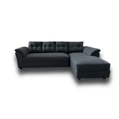 GENERICO - Sofa Seccional Napoles resorte Bonell tela Felpa gris