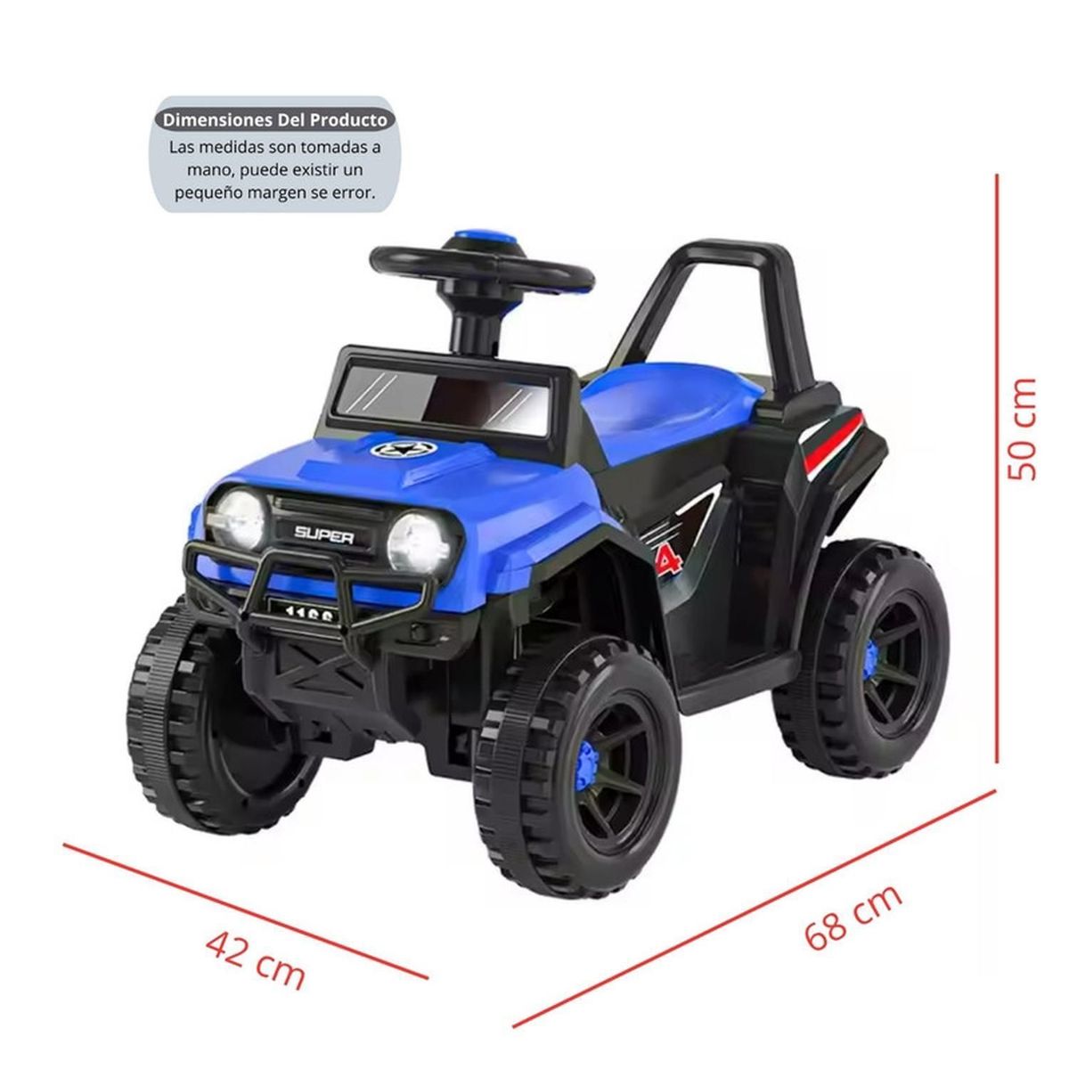 AUCKLAND OUTDOOR - Moto Electrica Bateria Jeep Niño Luces Y Sonido 1166 Azul