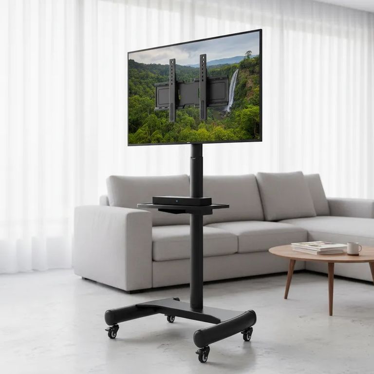BRASFORMA Pedestal de TV 32" a 86" 50kg Ajustable C/ruedas - SKCR01-007