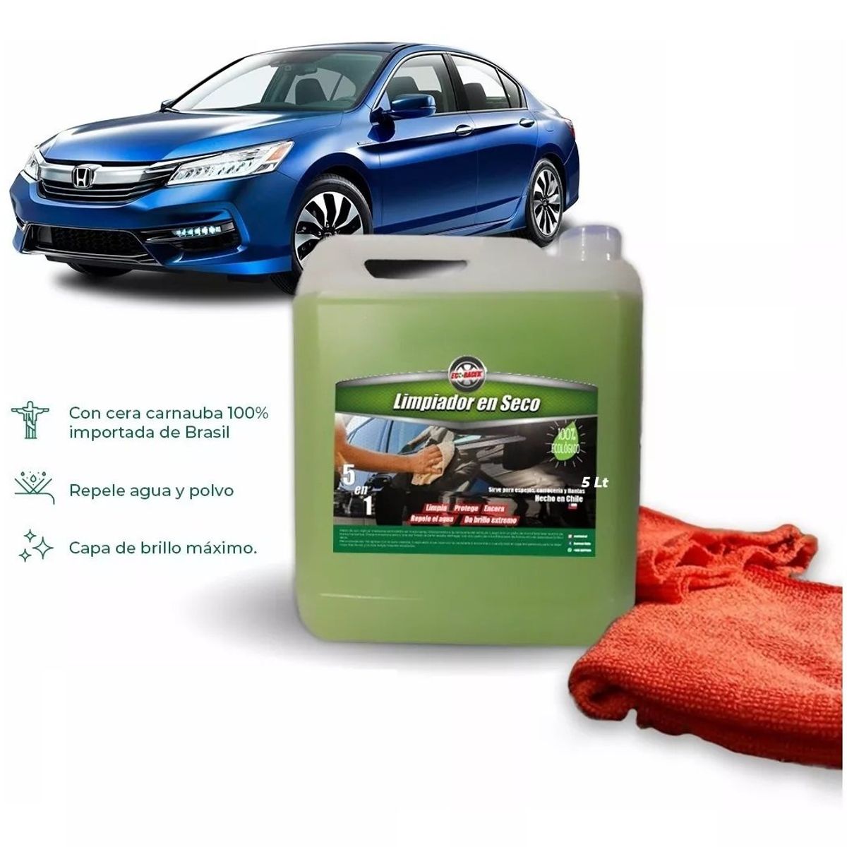 ECORACER - Lavado en Seco 5 lt  + 2 paños de microfibra de regalo