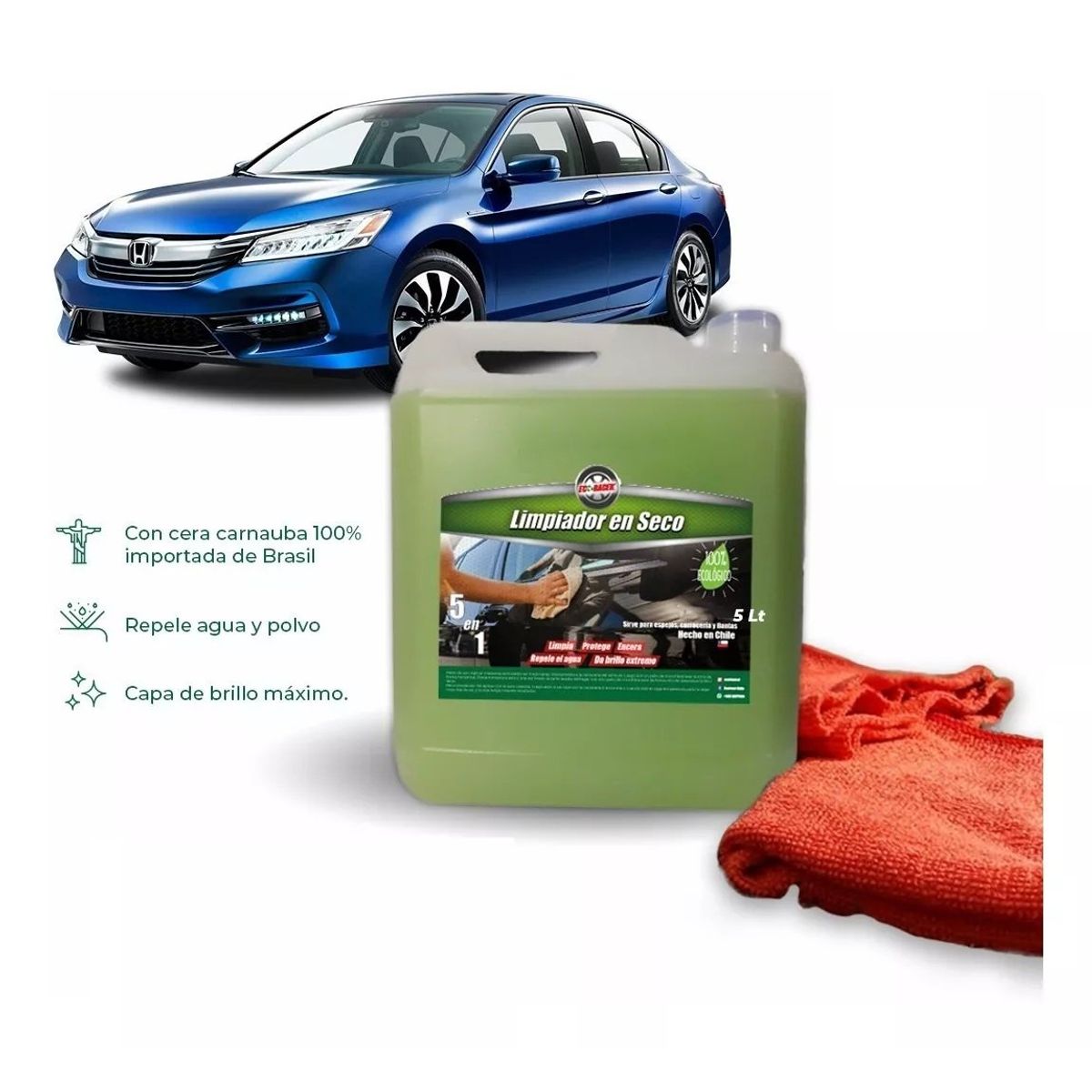 ECORACER - Lavado en Seco 5 lt  + 2 paños de microfibra de regalo