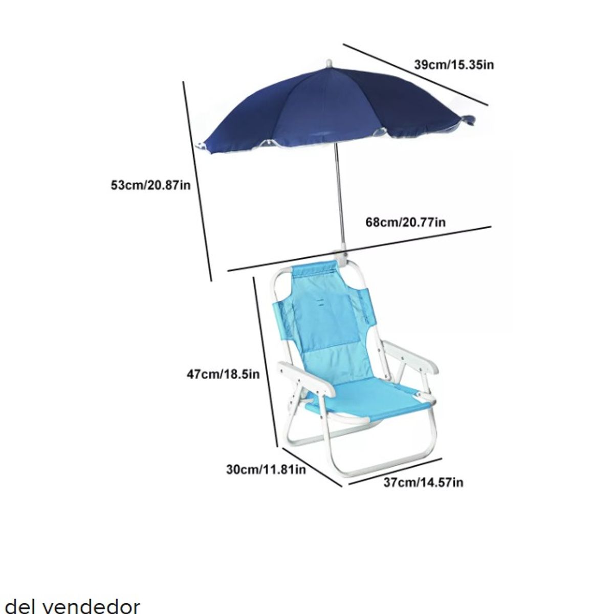 GENERICO - Silla Playa Plegable Para Niños as + Sombrilla Reclinable