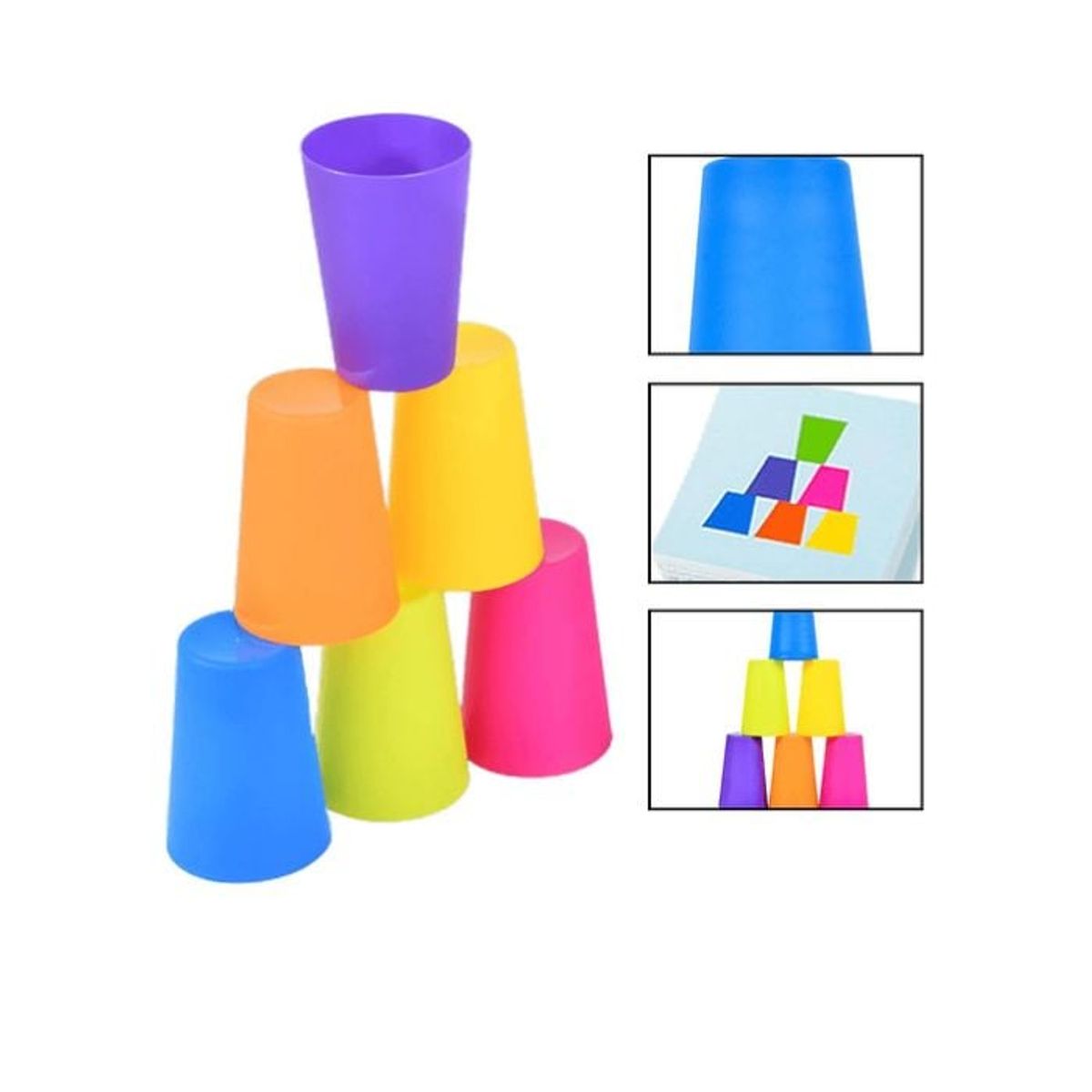GENERICO - Juego De Vasos Apilable Estimulación Cognitiva Concentración