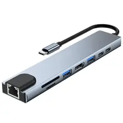 GENERICO - HUB 8 IN 1 USB TIPO C