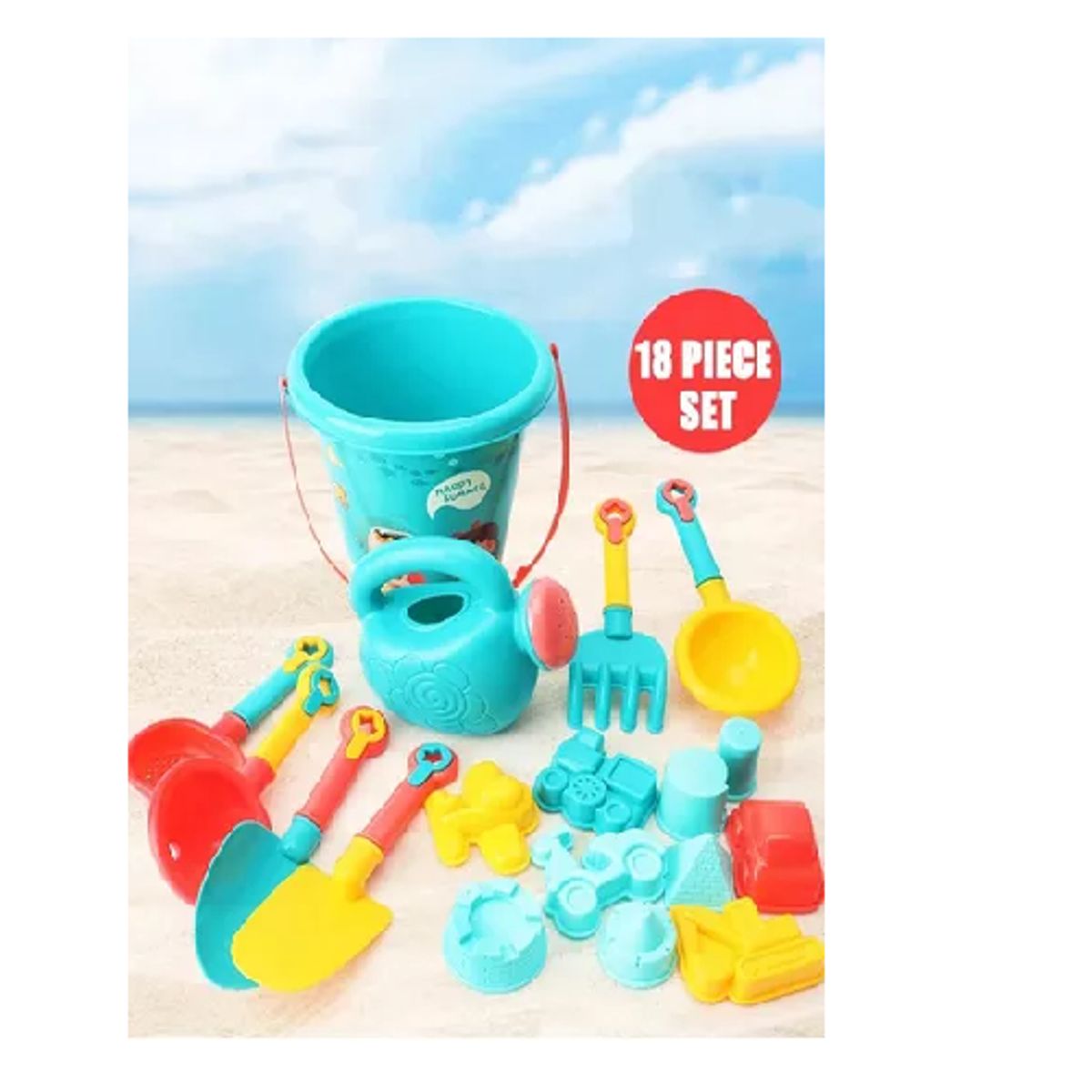 GENERICO - Set Playa Para Niños Balde Playa Verano 18pcs