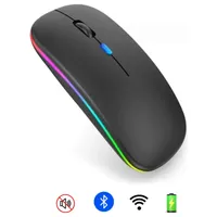 Mouse Inalámbrico Recargable Usb Silencioso Dual Bluetooth