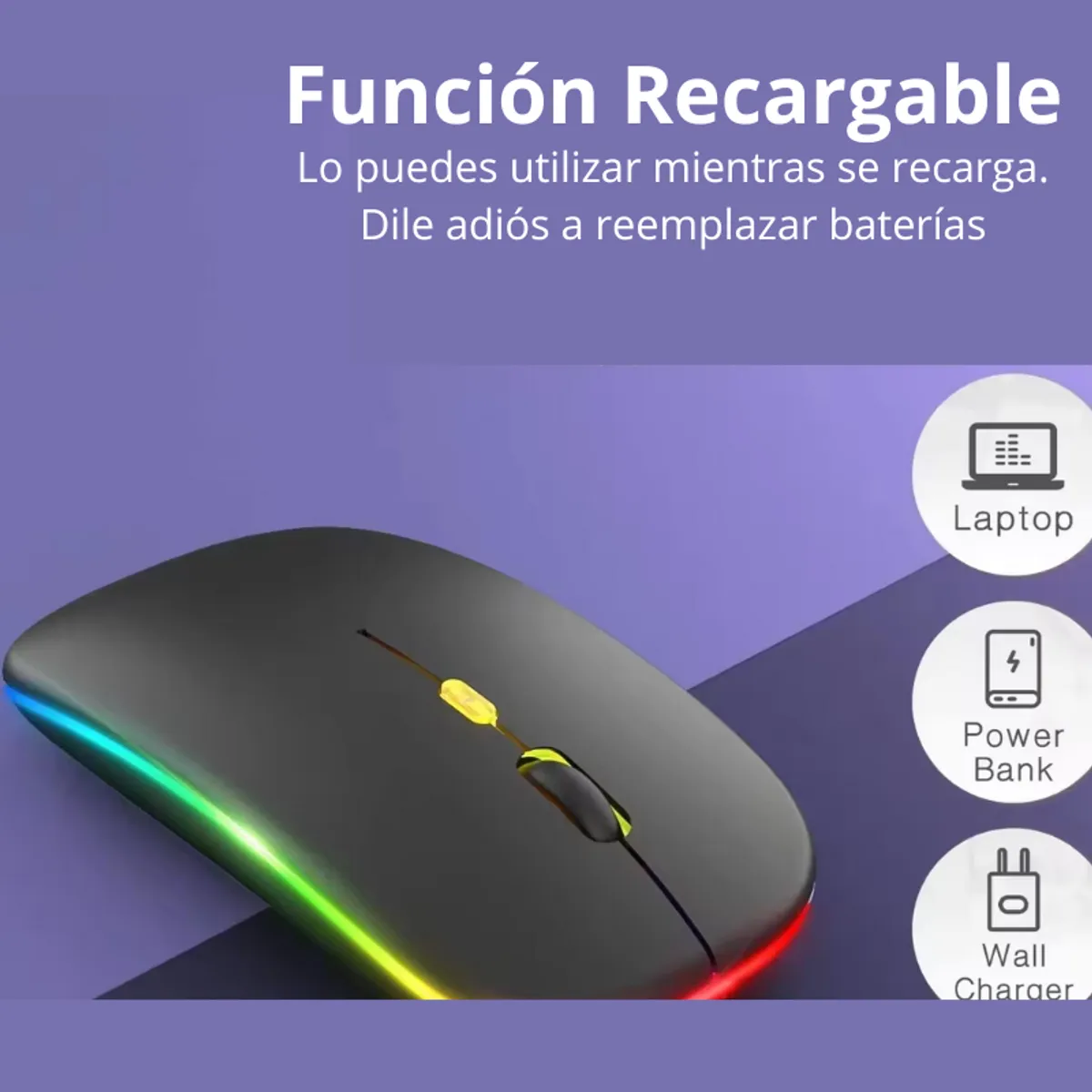 GENERICO - Mouse Inalámbrico Recargable Usb Silencioso Dual Bluetooth